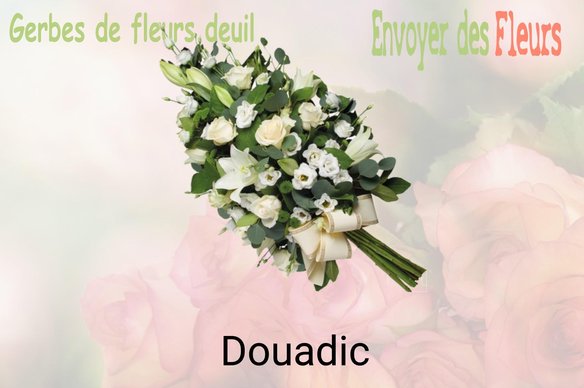 Gerbe de fleurs de deuil livrée à Douadic